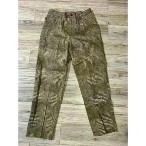 Lauren Ralph Lauren Pants Women 8P Brown Snake Print High Rise Stretch